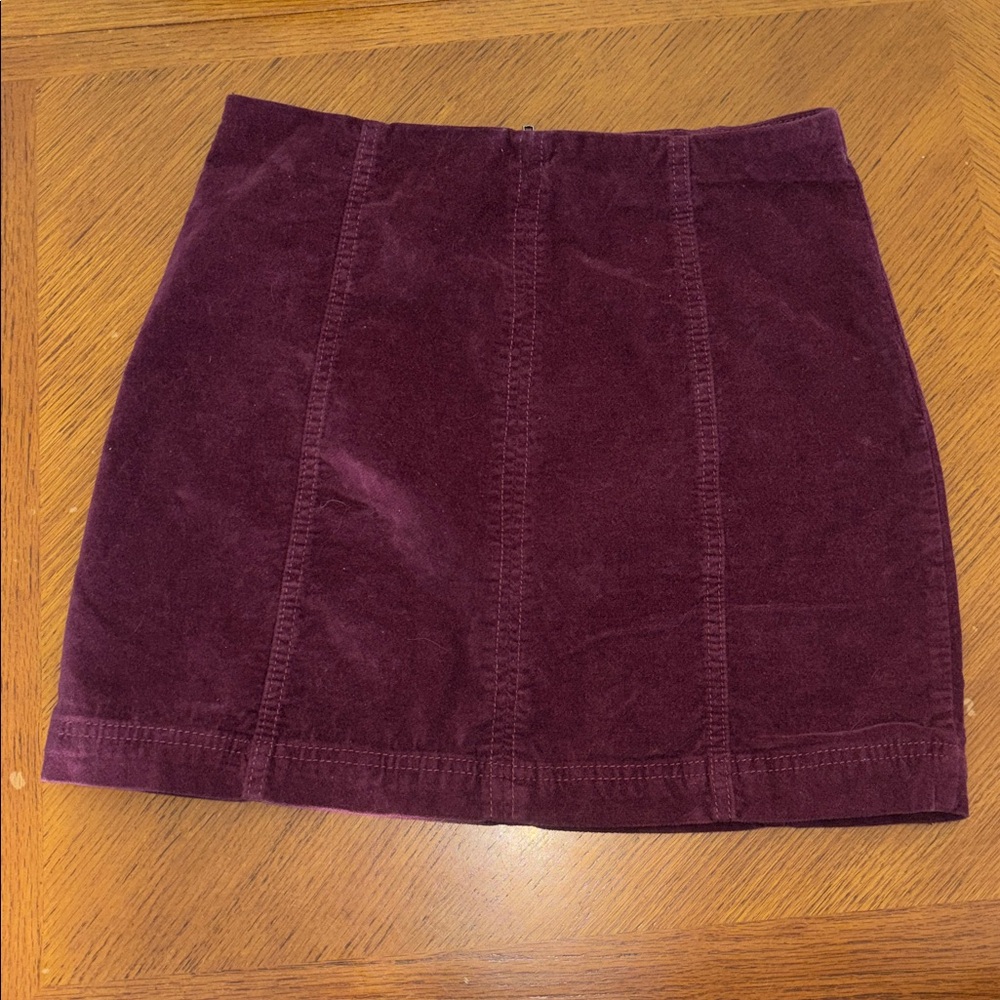 Tinseltown Deep Burgundy Corduroy Mini Skirt